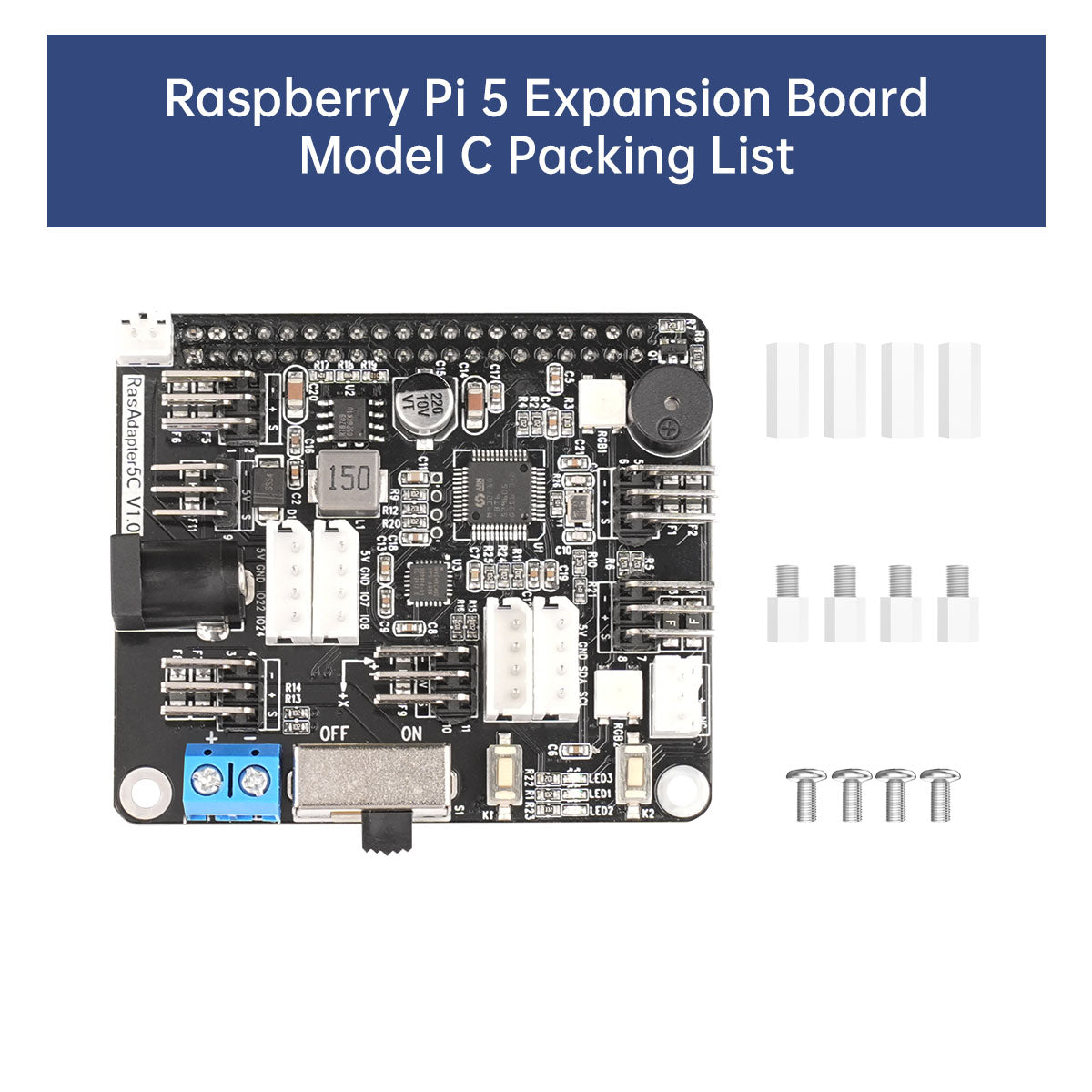 Raspberry Pi 5 Expansion Board, Servo Motor Driver, ROS Robot Manipulator Arm Smart Car Controller Raspberry Pi 5 Expansion Board, Servo Motor Driver, ROS Robot Manipulator Arm Smart Car Controller